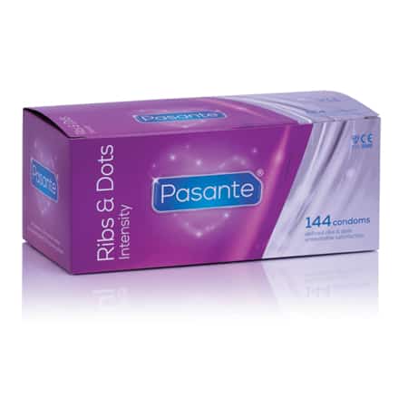 Pasante Ribs Dots Intensity Condooms Voordeelverpakking 144st