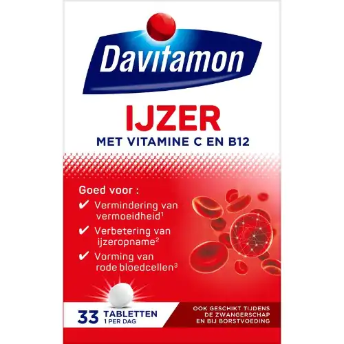 Davitamon ijzer met Vitamine-C en B12 33 tabletten - Afbeelding 2