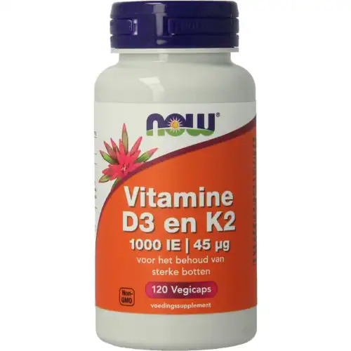 NOW Vitamine D3 1000 IE & Vitamine K2 120 vegetarische capsules