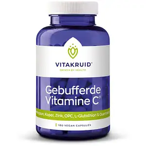 Vitakruid Gebufferde Vitamine C met oa Zink OPC Quercetine 180 vegetarische capsules