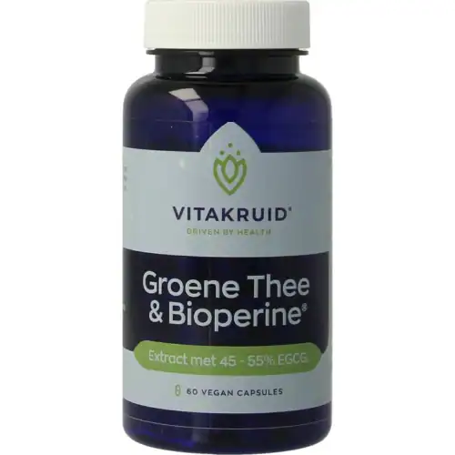Vitakruid Groene Thee & Bioperine 50% EGCG 80% Catechines 60 vegetarische capsules