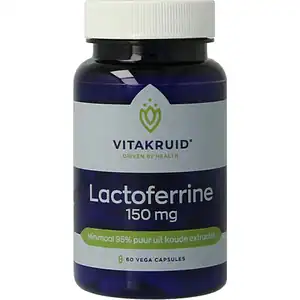 Vitakruid Lactoferrine 150 mg minimaal 95% puur + Vitamine C 60 vegetarische capsules