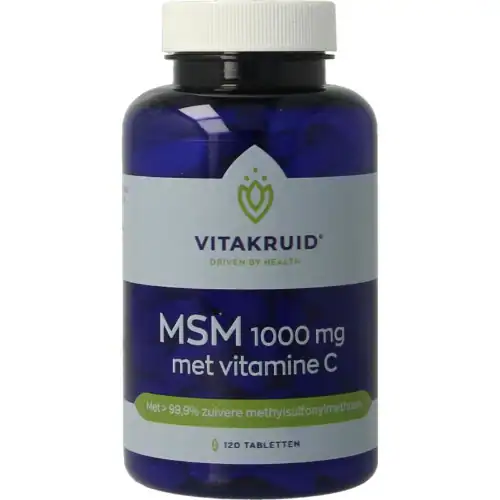 Vitakruid MSM 1000 mg 999% zuiver + Vitamine C 120 tabletten