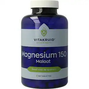 Vitakruid Magnesium 150 Malaat met Vitamine B6 P-5-P 180 tabletten