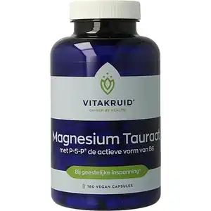 Vitakruid Magnesium Tauraat met Vitamine B6 P-5-P 180 vegetarische capsules
