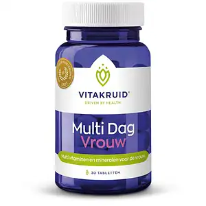 Vitakruid Multi Dag Vrouw 100% Vegan 30 tabletten