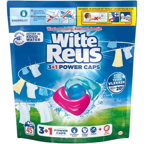 Witte Reus Power Caps 3-in-1 wascapsules voor 45 wasbeurten
