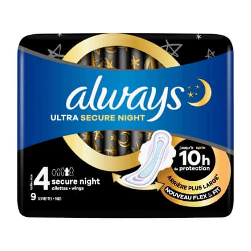 Always Secure Maandverband Night met vleugels 9 stuks