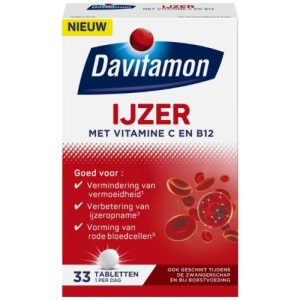 Davitamon ijzer met Vitamine-C en B12 33 tabletten