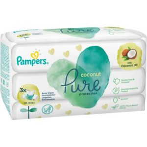 Pampers Wipes Pure Protection Coconut Oil 3x42 stuks