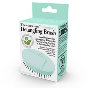 The Conscious Hair Brush Detangling Compact Green Mint